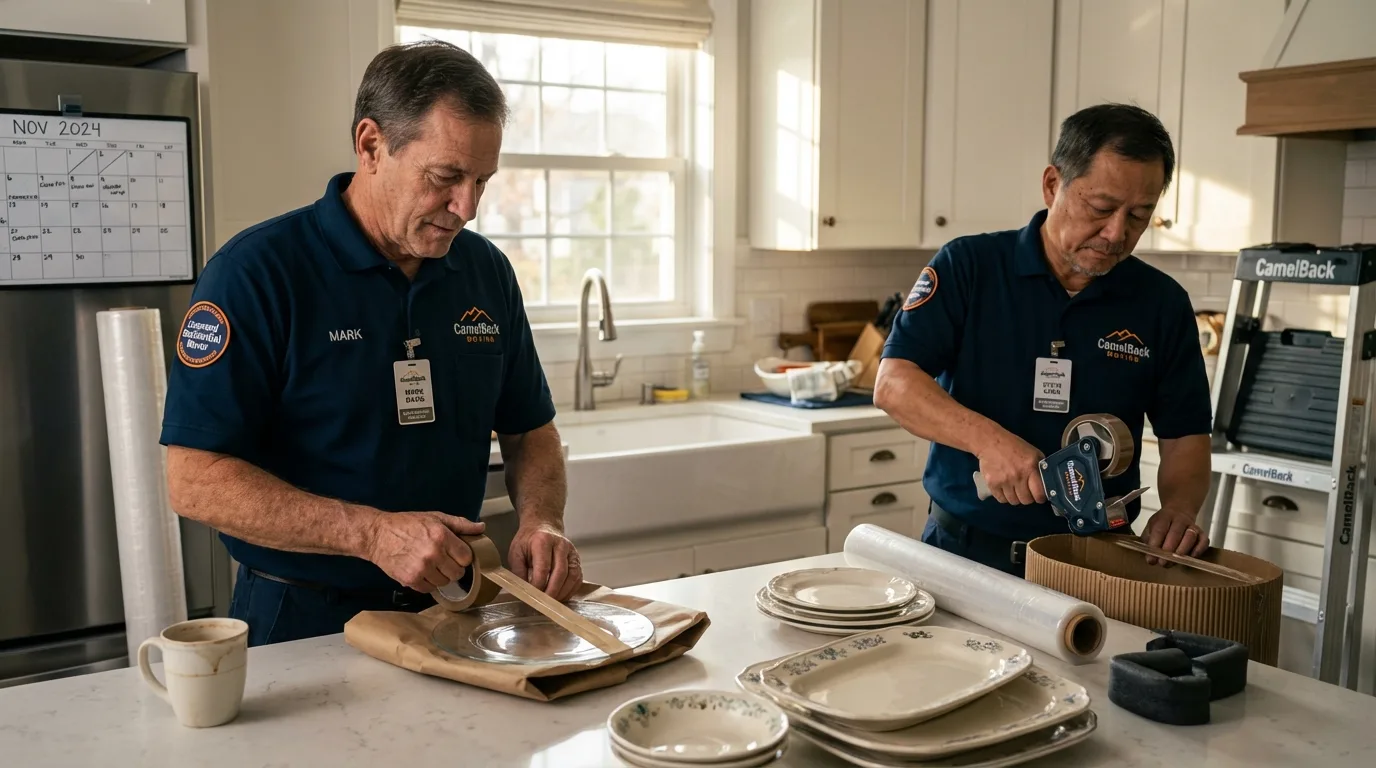 Professional crew packing kitchen dishware in Beattyville, KY